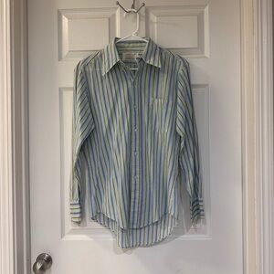 Casual Striped Blue and Yellow Men's Shirt